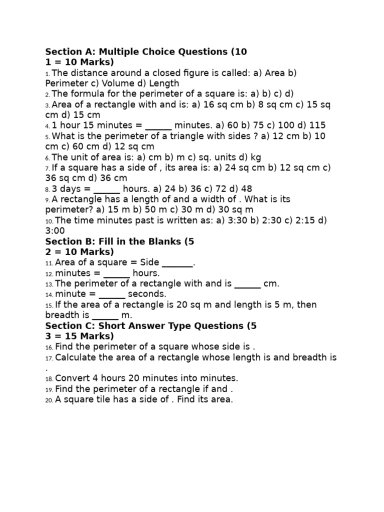 Section A Multiple Choice Que | PDF
