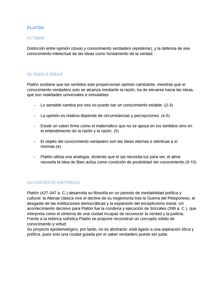 Textos Filo 3 | PDF | Platón | Conocimiento