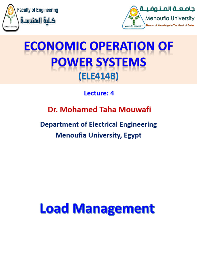 Lecture 4 | PDF | Demand | Electricity