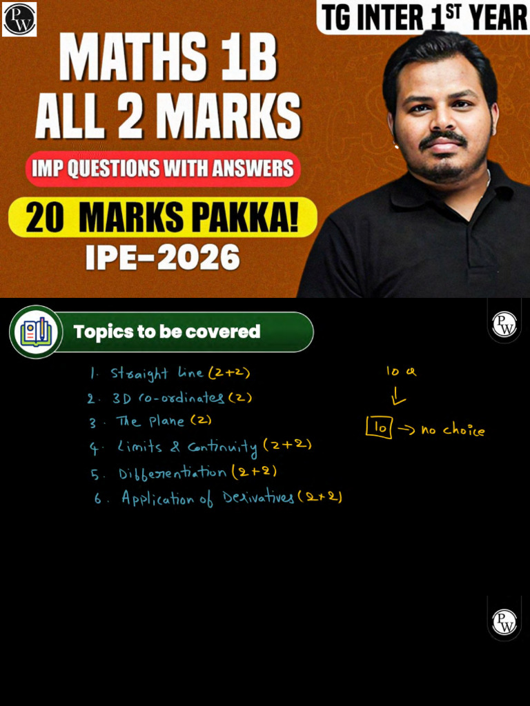 2 Marks Imp Questions & Answers - Maths 1B | PDF
