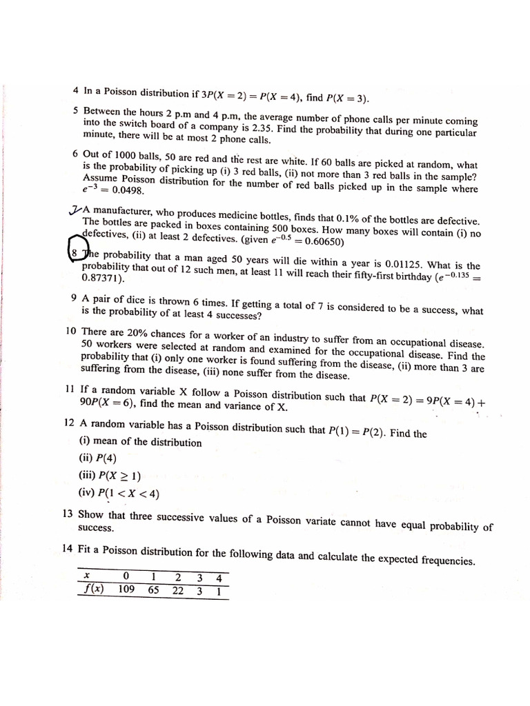 Assignment 7 (Poisson Distribution) | PDF