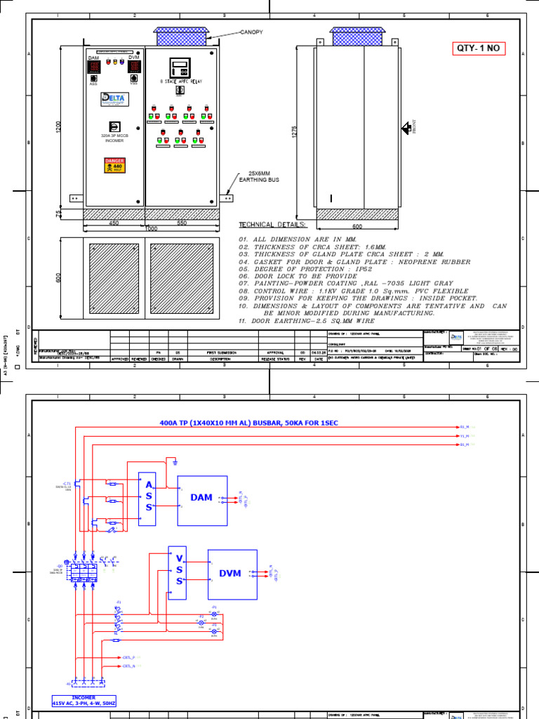 125kvar Apfc Panel Drawing_hydro Carbon | PDF