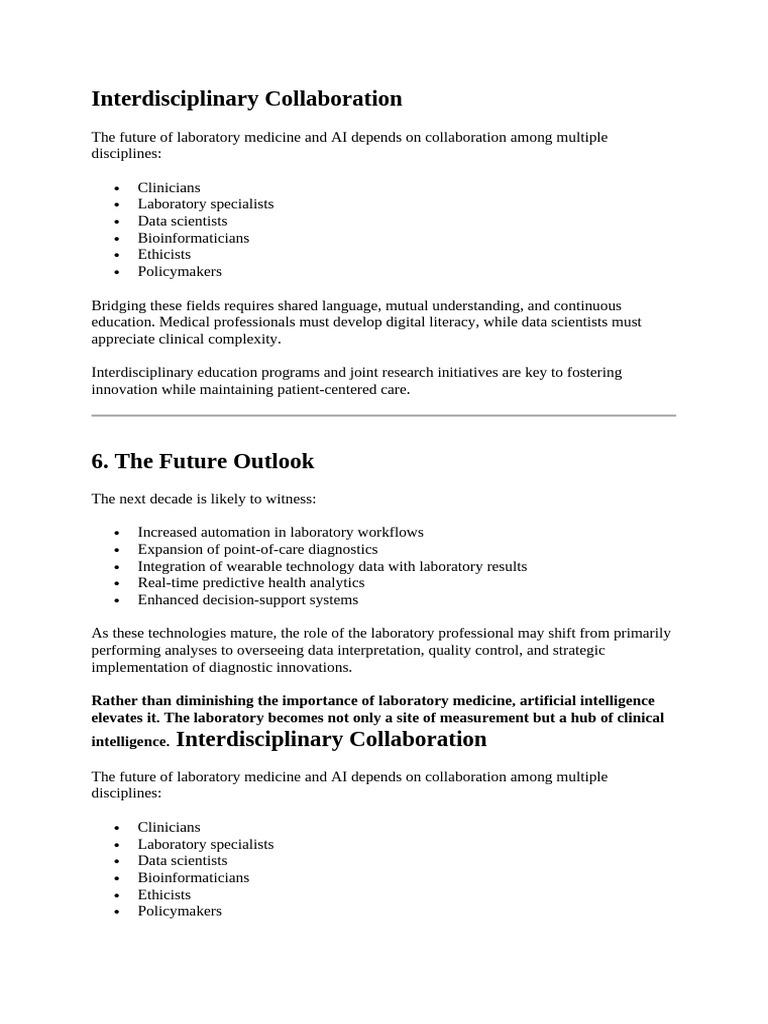 Interdisciplinary Collaboration | PDF | Analytics | Medical Laboratory