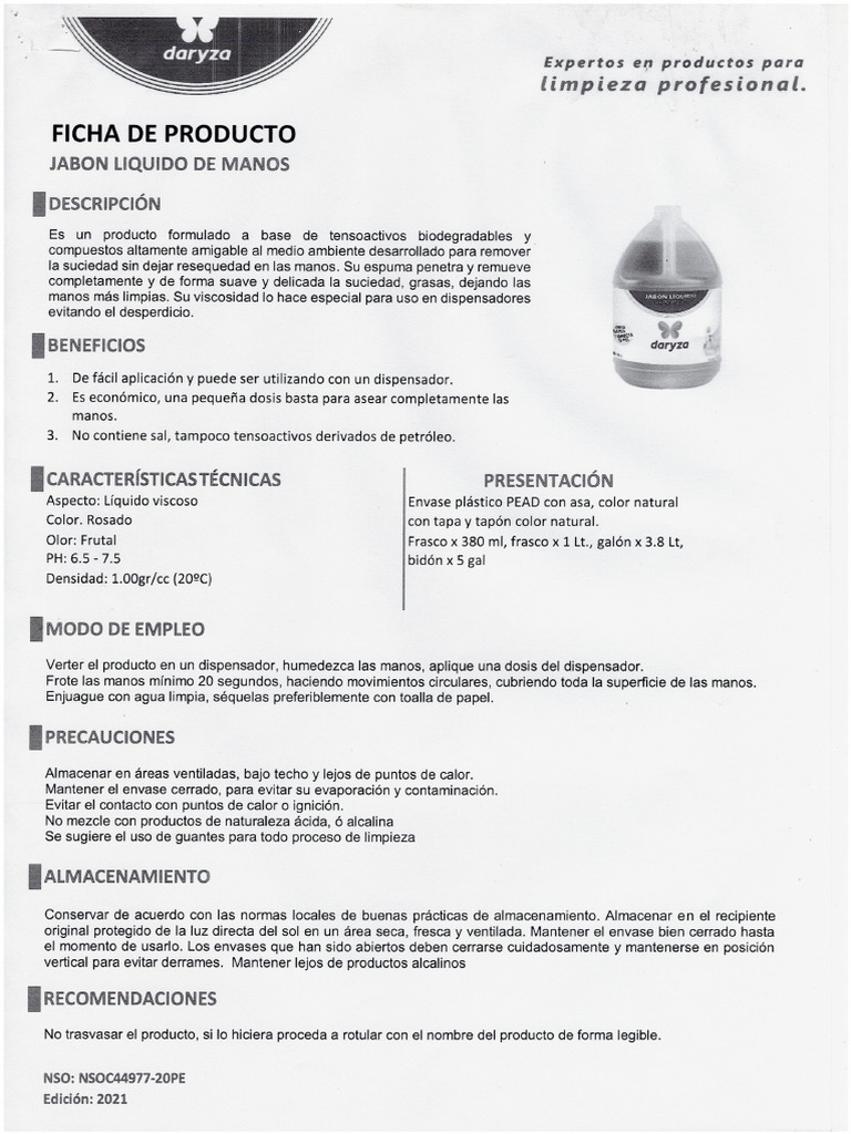 Jabon Liquido | PDF