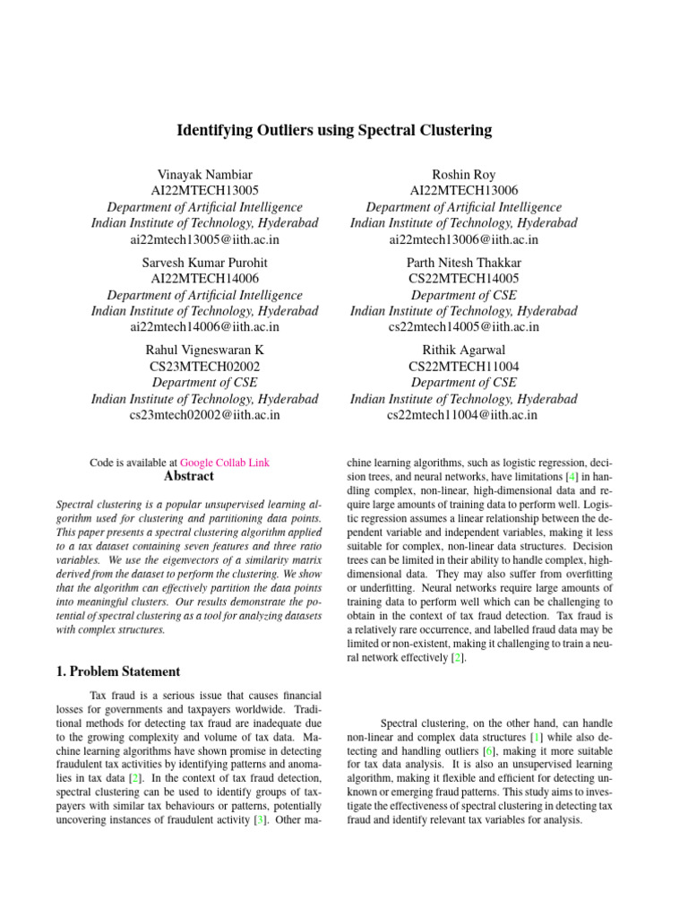 Identifying Outliers Using Spectral Clustering | PDF | Cluster Analysis ...