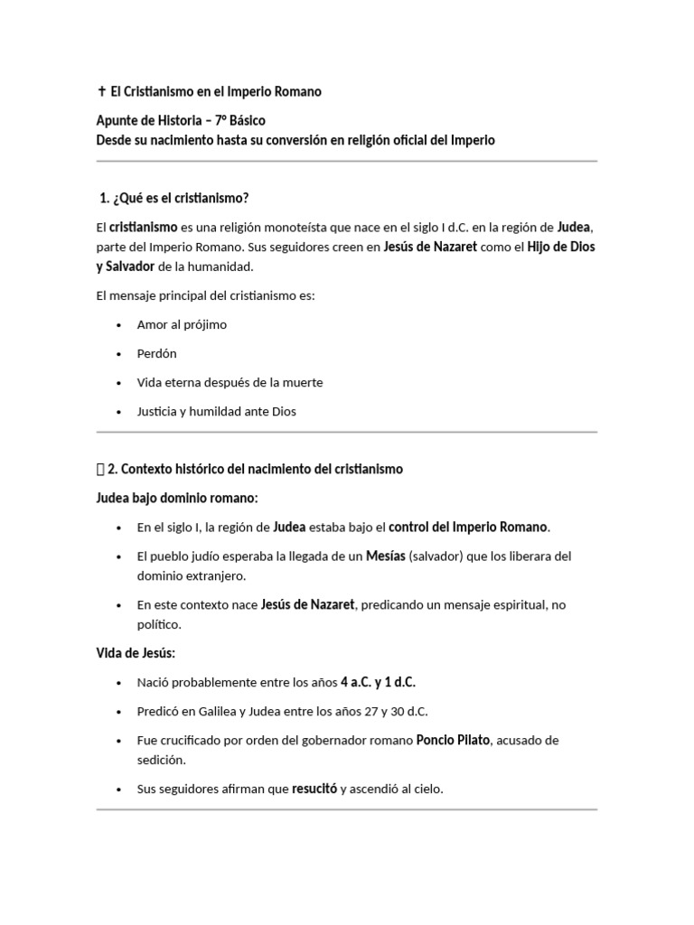 El Cristianismo en el Imperio Romano apunte 2 | PDF | Constantino el ...
