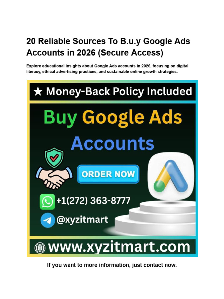 20 Reliable Sources To B.U.Y Google Ads Accounts in 2026 (Secure Access ...