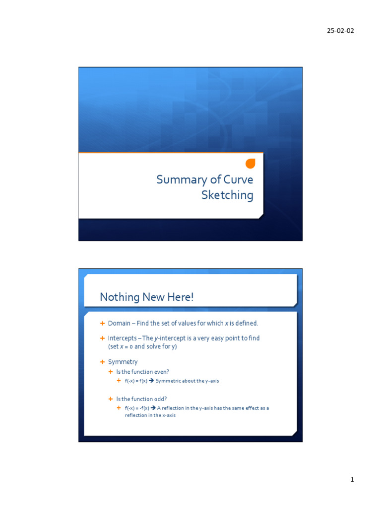 4.5 - Summary of Curve Sketching (Online) | PDF | Asymptote ...