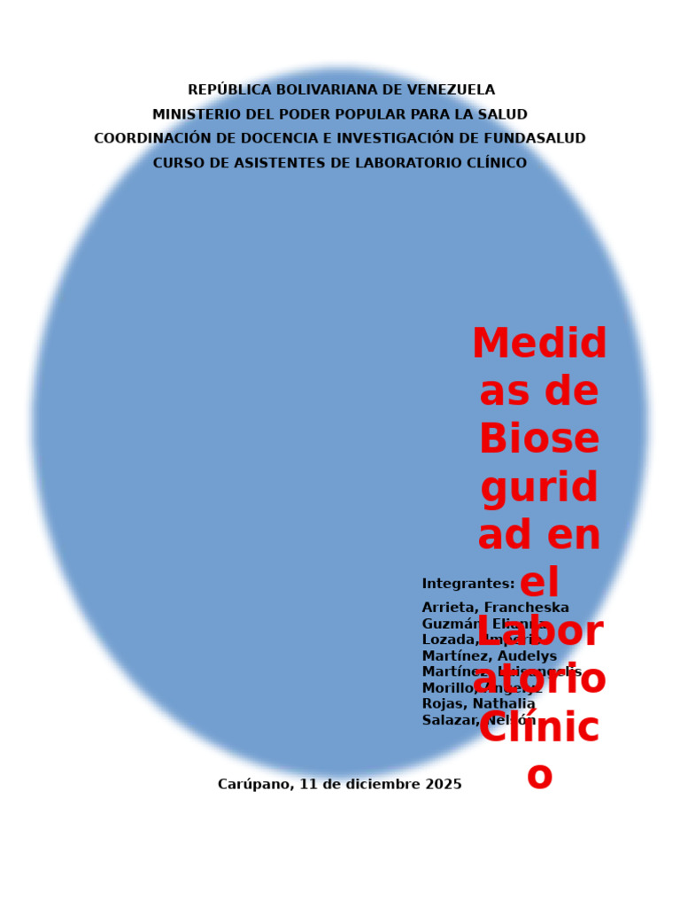 Medidas de Bioseguridad en El Laboratorio Clinico (Trabajo Listo) | PDF ...