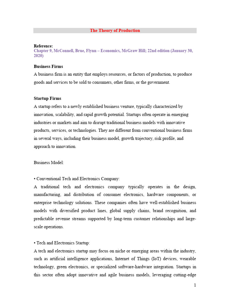 The Theory of Production | PDF | Production Function | Long Run And ...