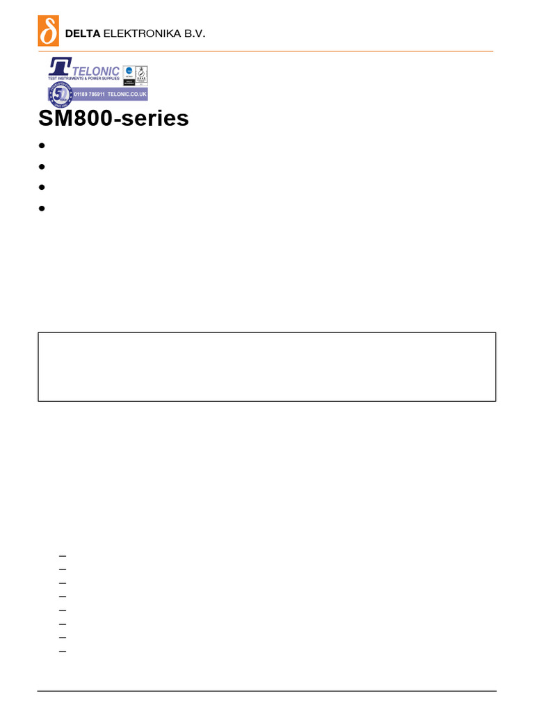 Delta SM800 Product Manual | PDF | Power Supply | Capacitor