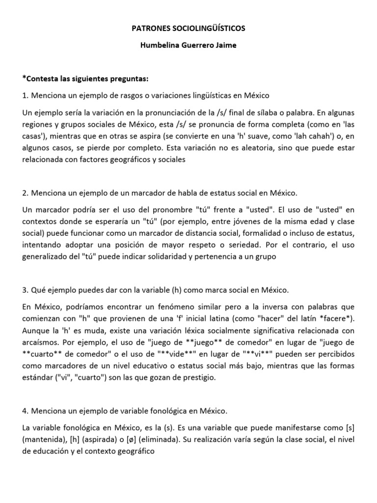 c Uestion a Rio Patrones | PDF | Lingüística | Estereotipos