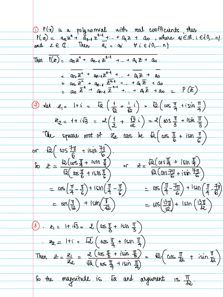 Homework Complex Analysis at Tulane University | PDF | Algebra ...