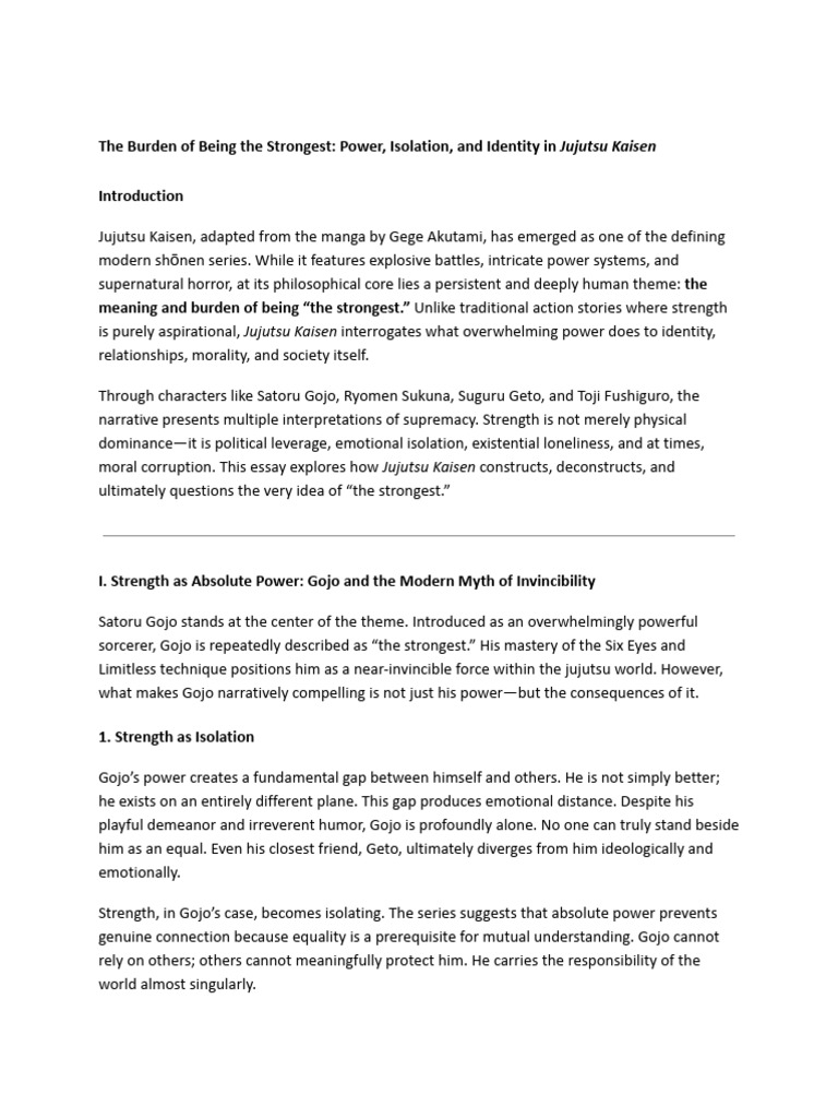 The Burden of Being the Strongest | PDF