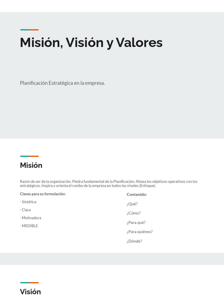 Misión, Visión y Valores | PDF