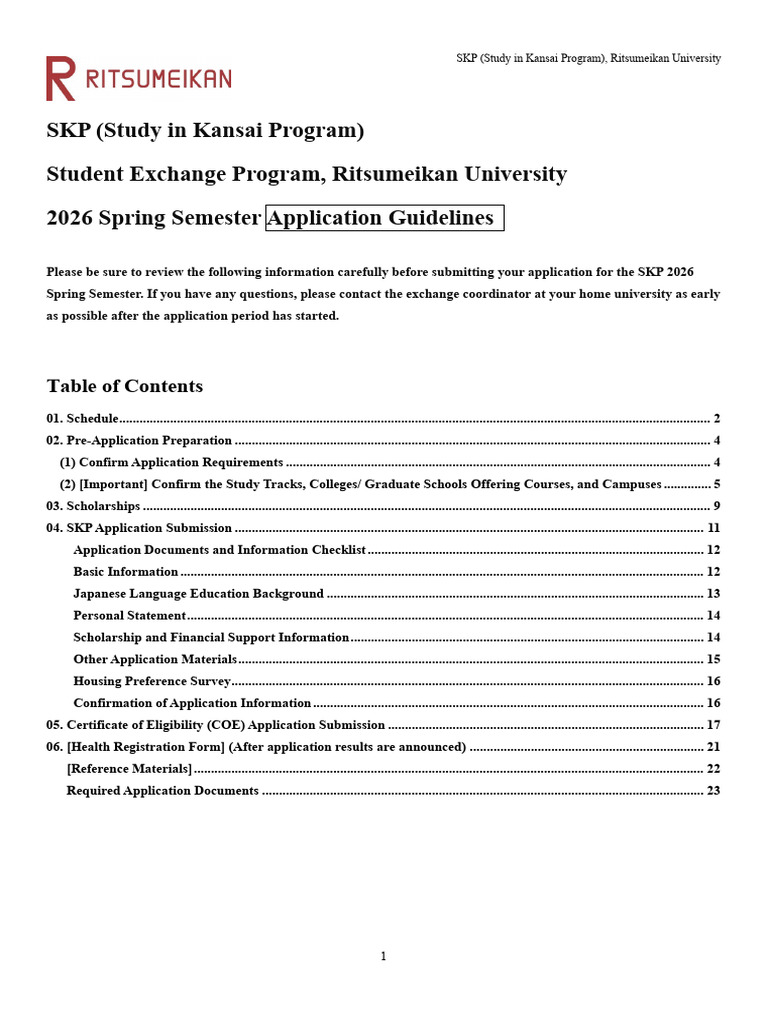 Application Guidelines ENG | PDF | Test Of English As A Foreign Language