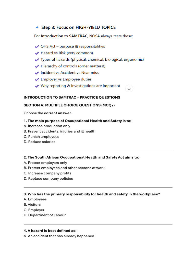 Introduction To Samtrac | PDF | Occupational Safety And Health ...
