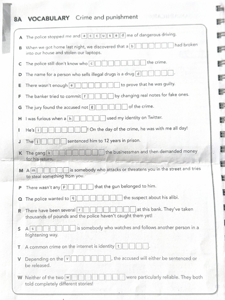 8A VOCABULARY Crime and Punishment | PDF