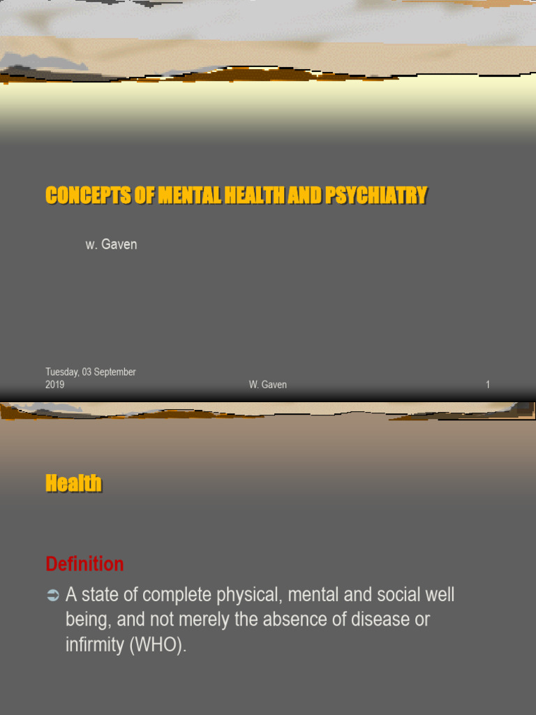 1 Concepts of Mental Health and Psychiatry | PDF | Mental Disorder ...