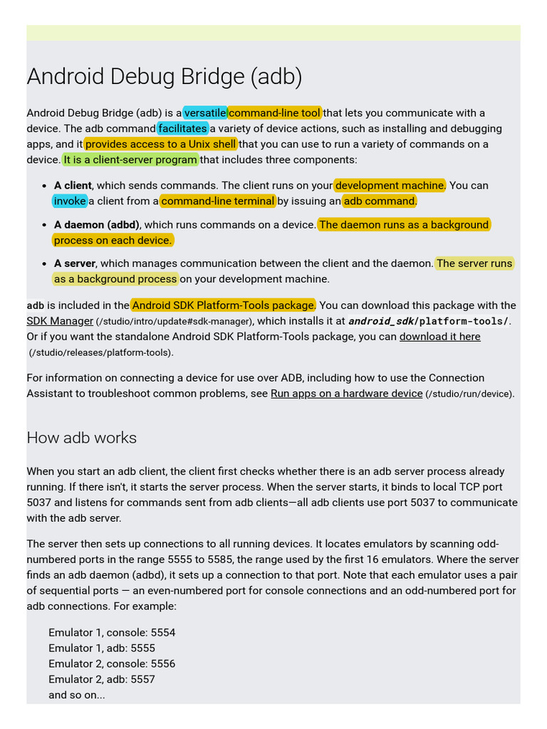 Android Debug Bridge (Adb) - Android Developers | PDF | Computing ...