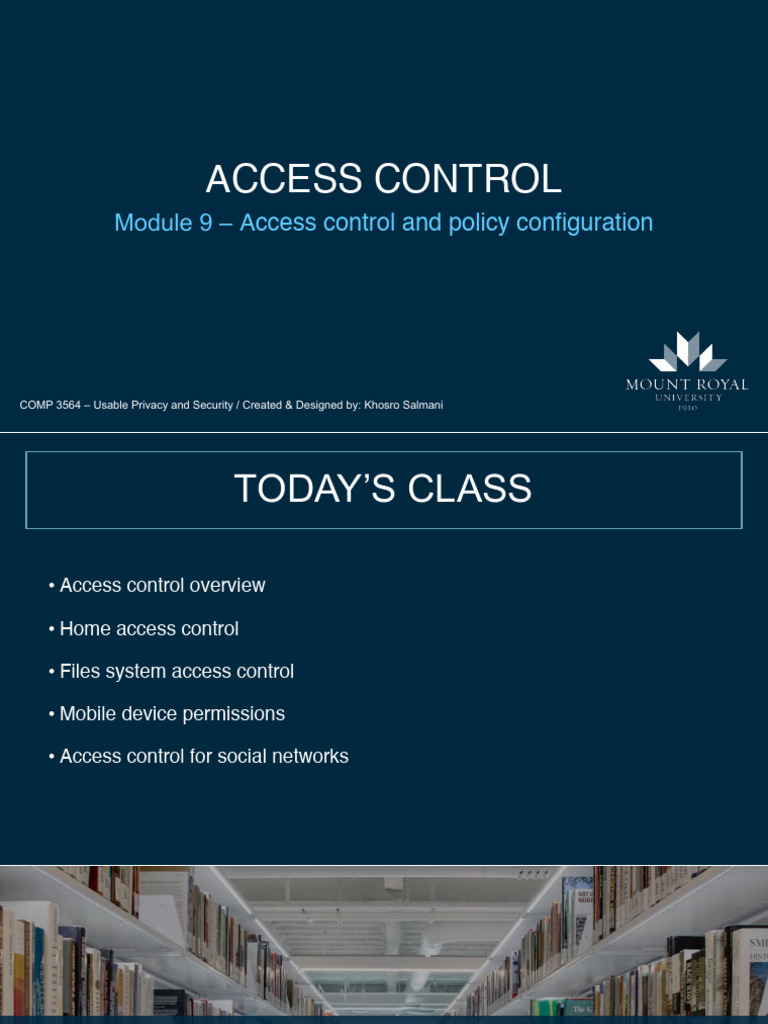 Module 9 - Access Control and Policy Configuration | PDF | Access ...