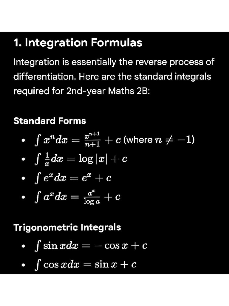 2nd Year Intermediate 2026 IPE TELANGANA. Maths 2B Important Formula's ...