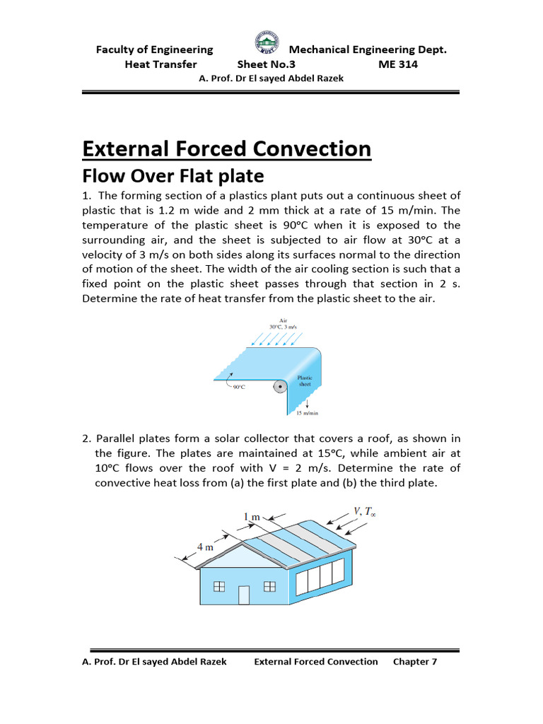ME 314 Sheat 3 External Forced Convection | PDF | Heat Transfer ...