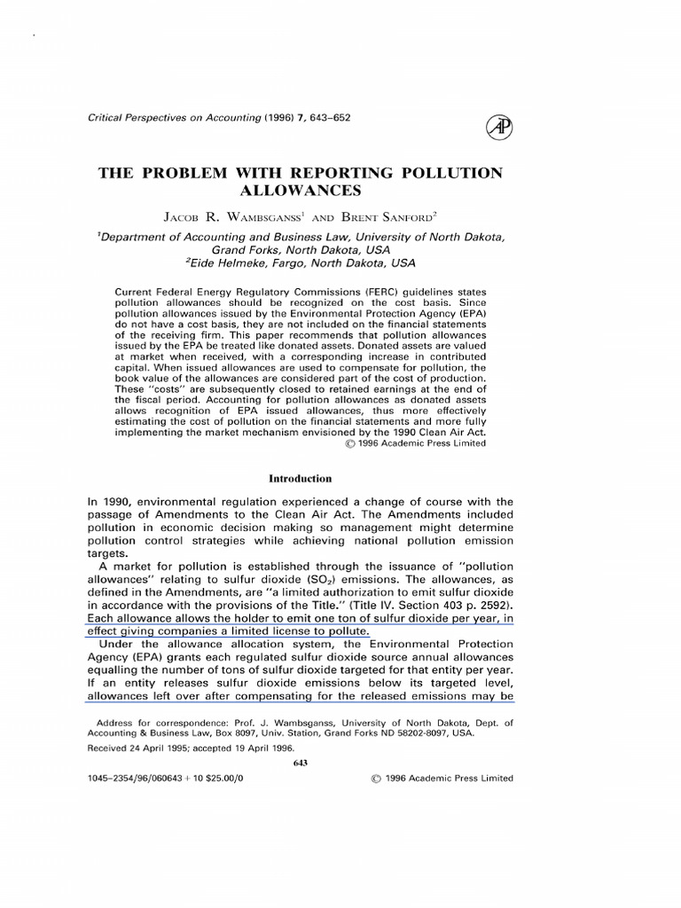 Article 1 the+Problem+With+Reporting+Pollution+Allowances | PDF