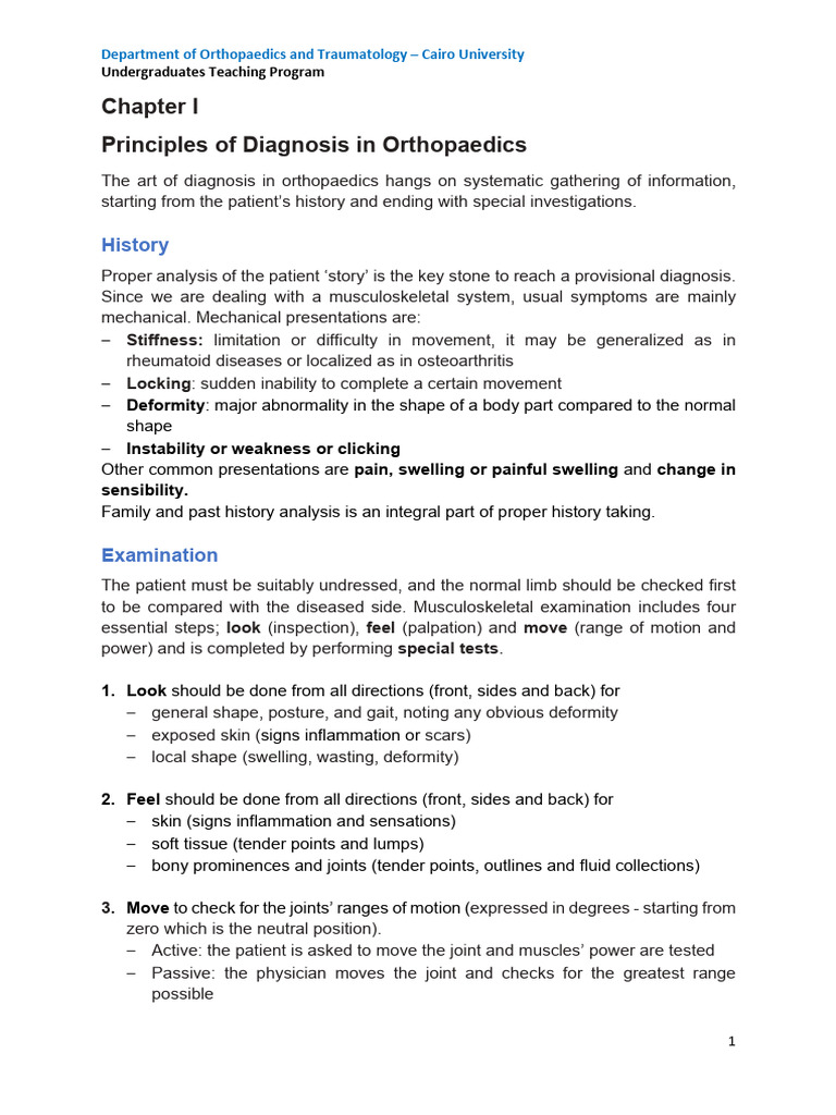 Orthopaedics Handout 2025 | PDF | Ct Scan | Bone