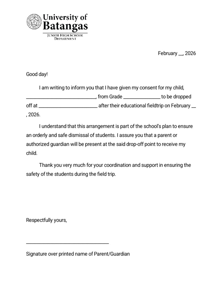 Drop Off Letter | PDF