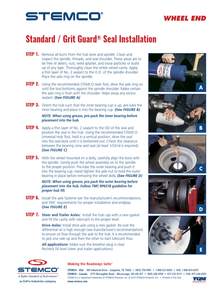 Standard Grit Guard Seal Installation Instructions 6 19 | PDF | Bearing ...