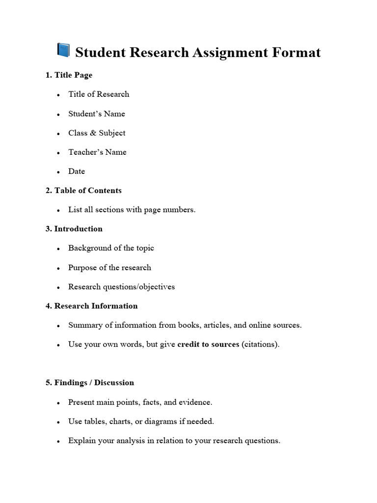 ? Student Research Assignment Format | PDF
