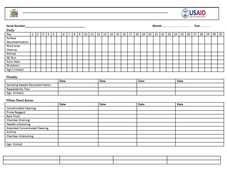 Udhl-hae-f-002 Abx Micros Es Maintenance Log | PDF