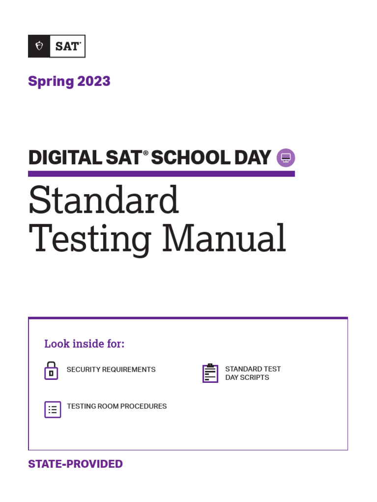 Sat Digital Standard Testing Room Manual | PDF | Sat | Questionnaire