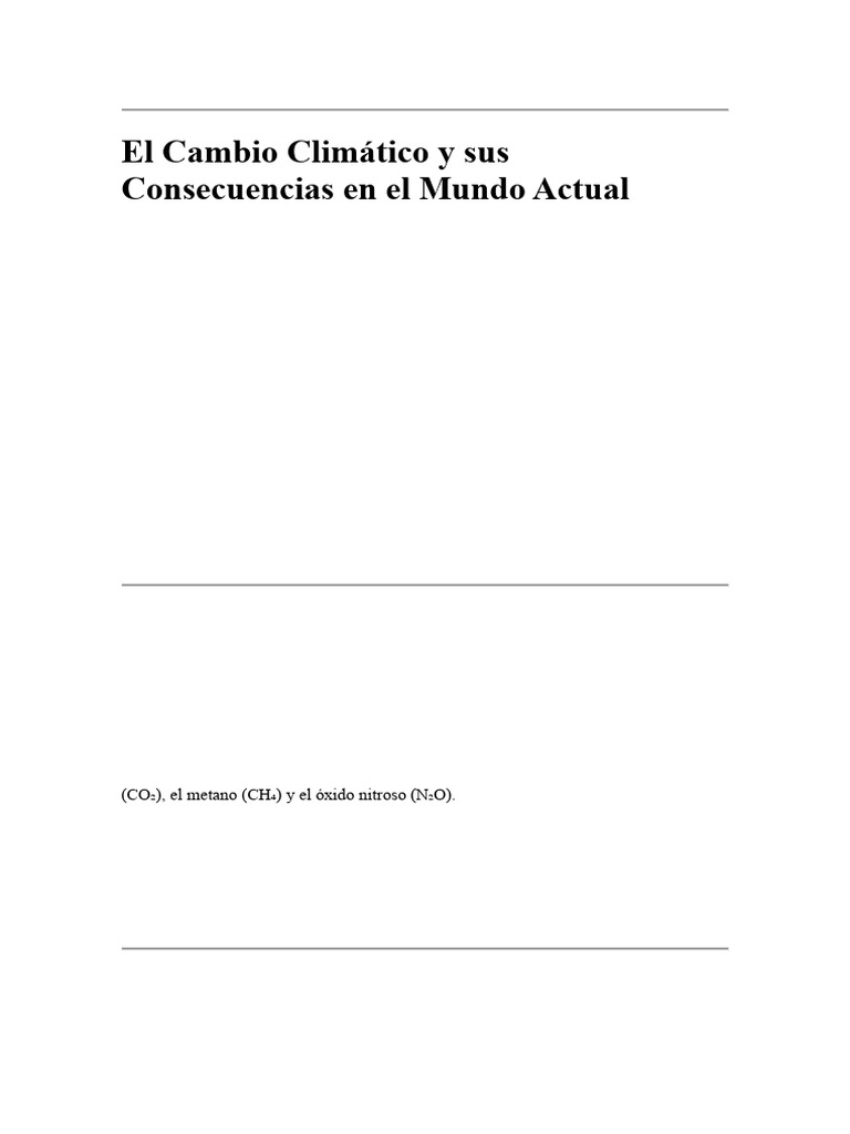 El Cambio Climático y Sus Consecuencias en El Mundo Actual | PDF ...