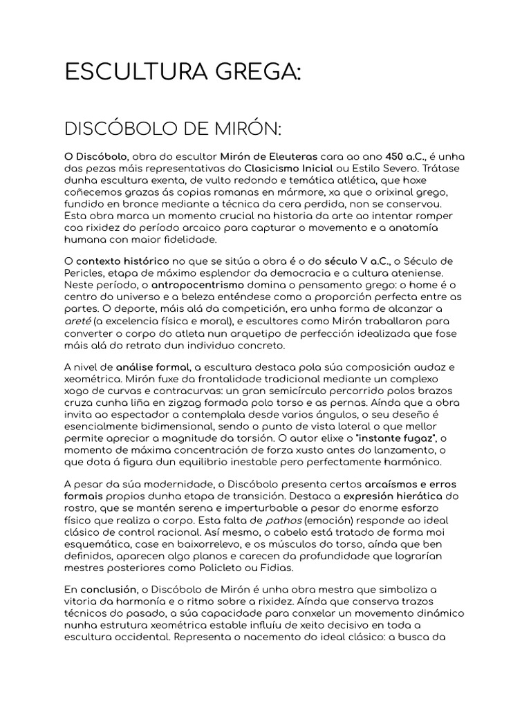 Escultura Grega | PDF