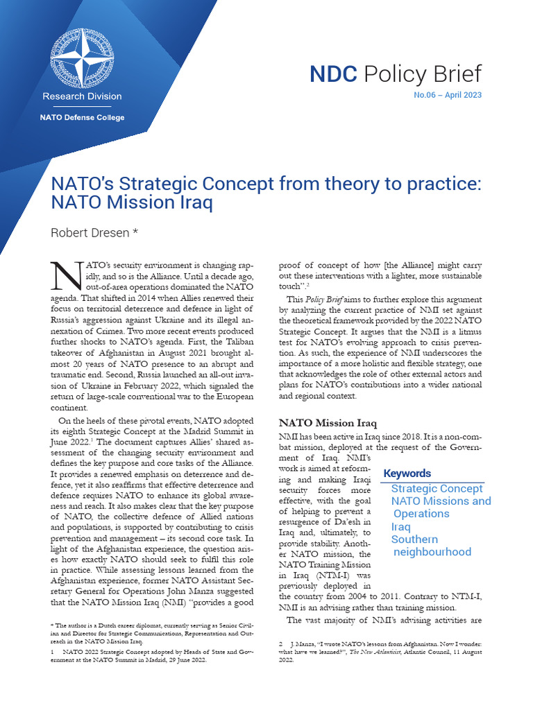 WEEK 2 - NATO - S Strategic Concept From Theory To Practice - NATO ...