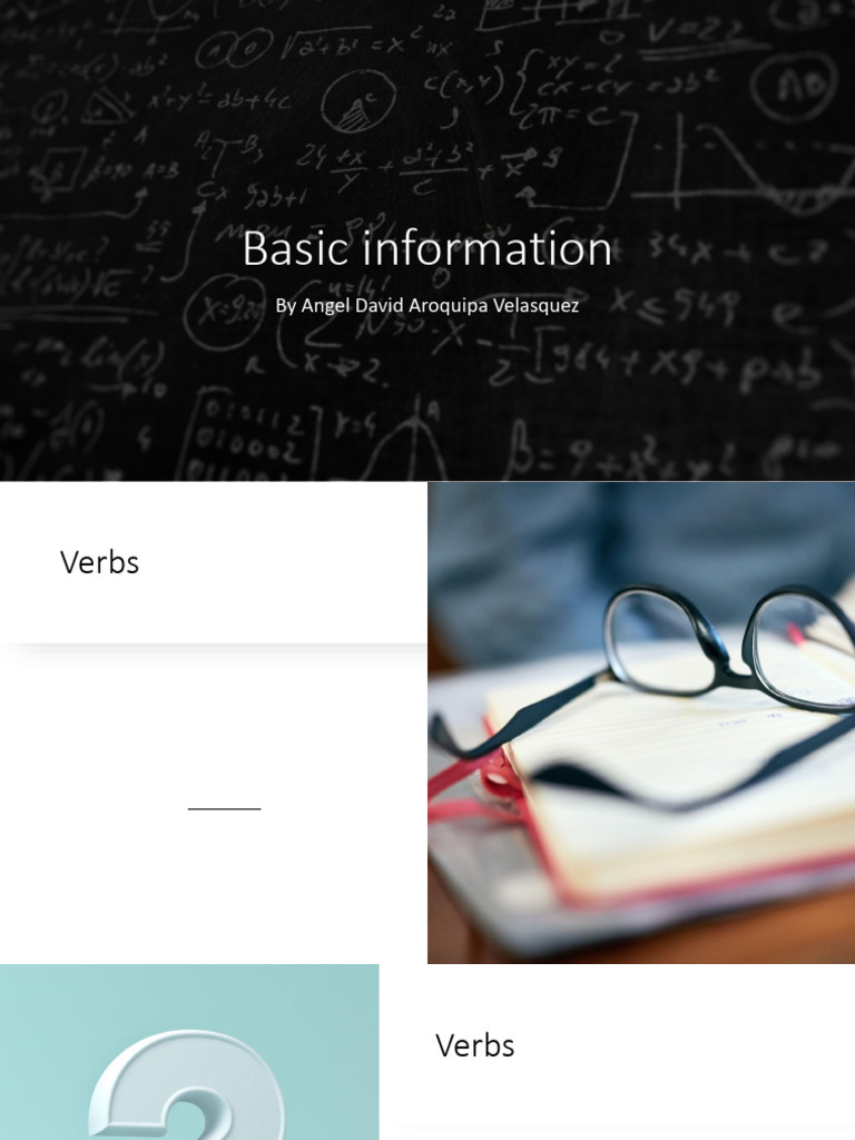 4.1 Basic Information (Verbs) | PDF | Verb | Grammatical Conjugation