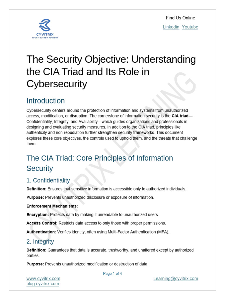 7+the+Security+Objective Study Notes | PDF | Information Security ...