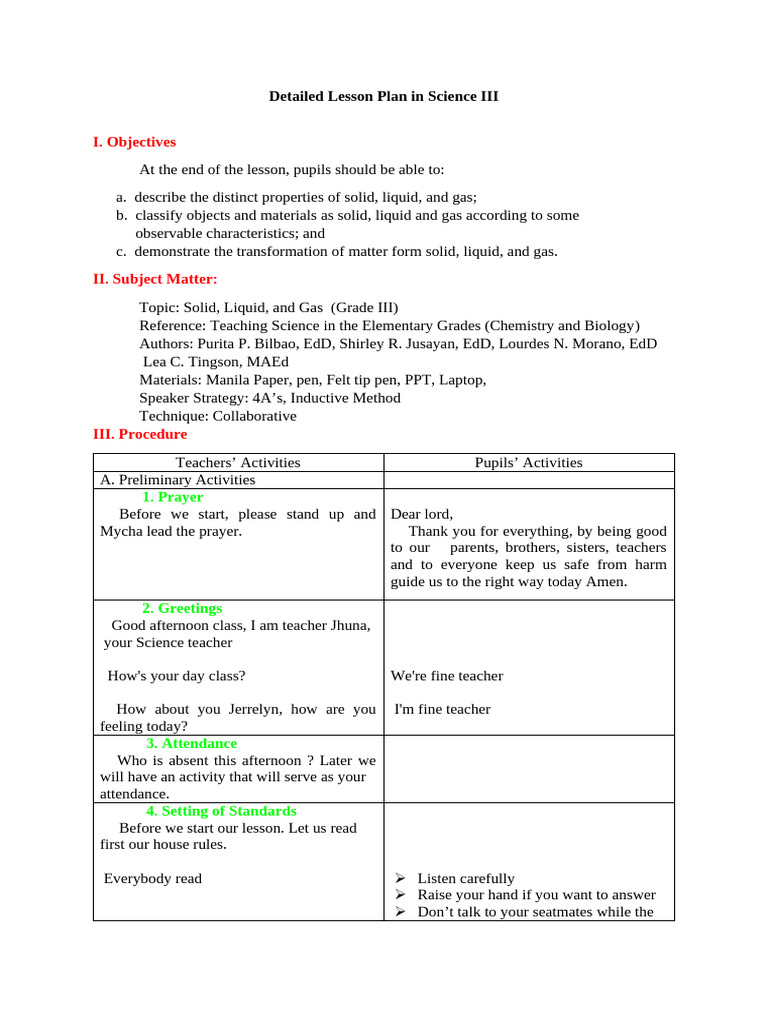 Detailed Lesson Plan in Science III JHUNA ALISNA Corrected | PDF