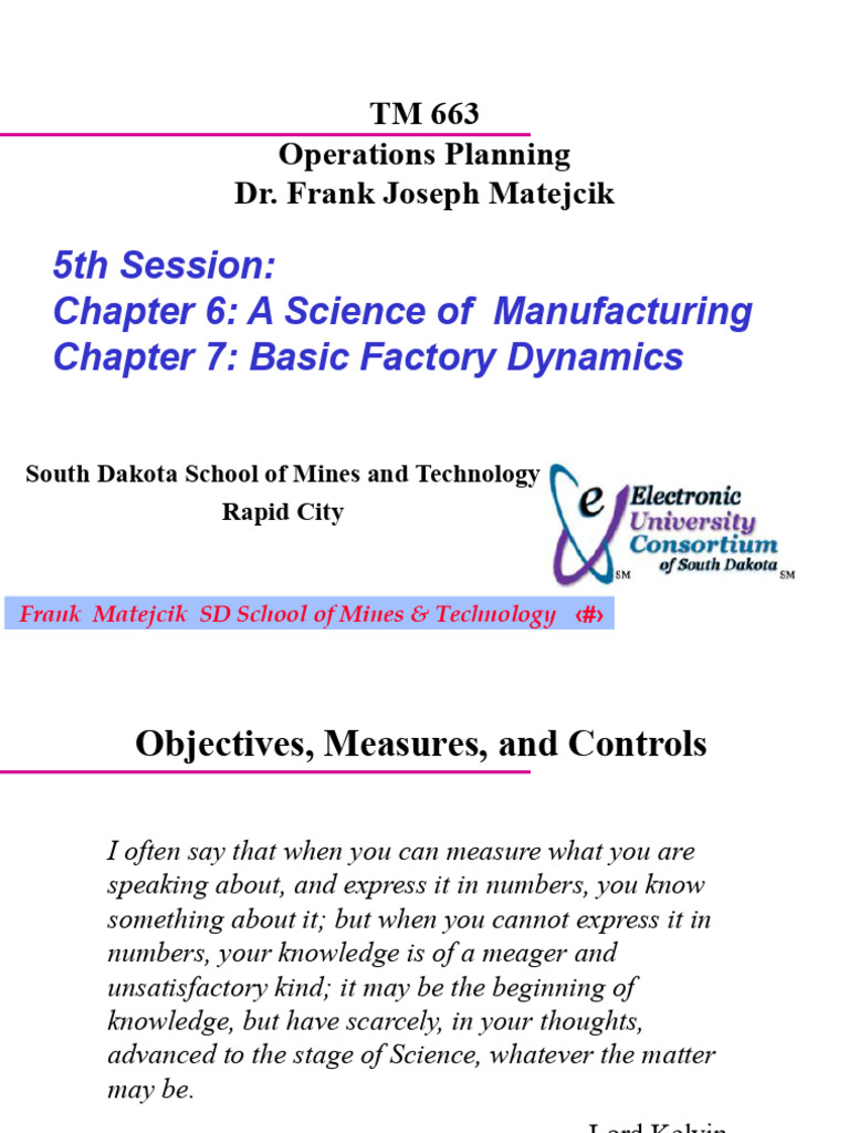 Factory Phy ch6-ch7 Science of Manuf and Basic Factory Dynamics | PDF ...