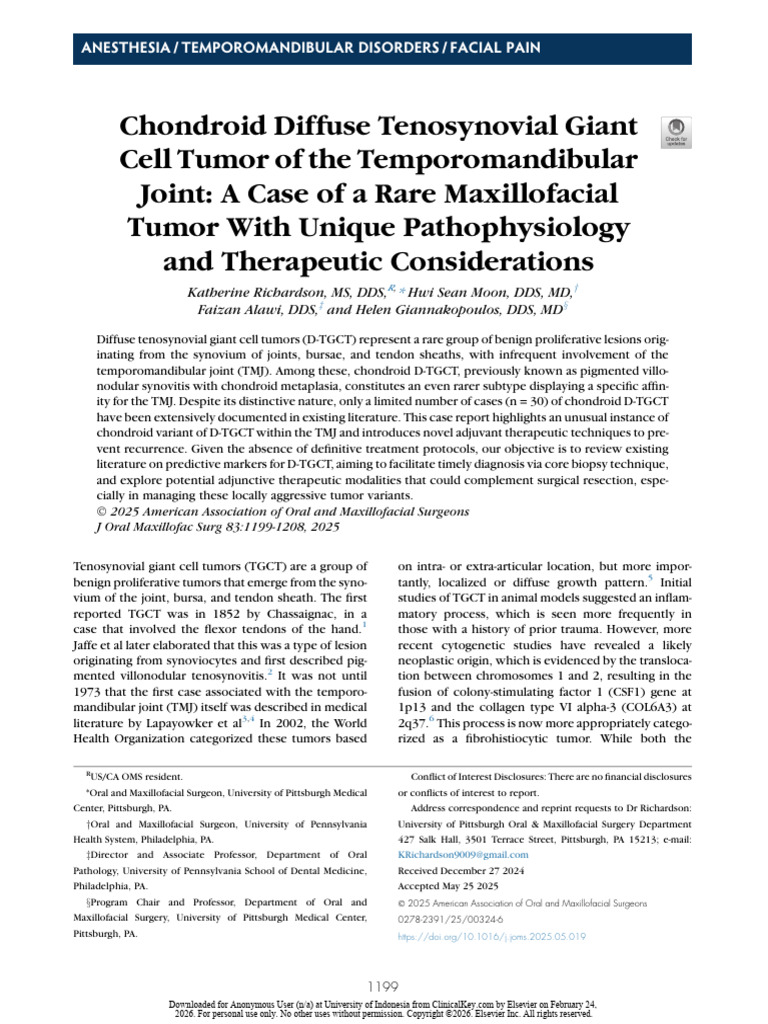 Q1_Chondroid Diffuse Tenosynovial Giant Cell Tumor of the ...
