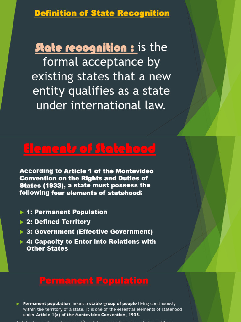 Definition of State Recognition | PDF | State (Polity) | Sovereignty