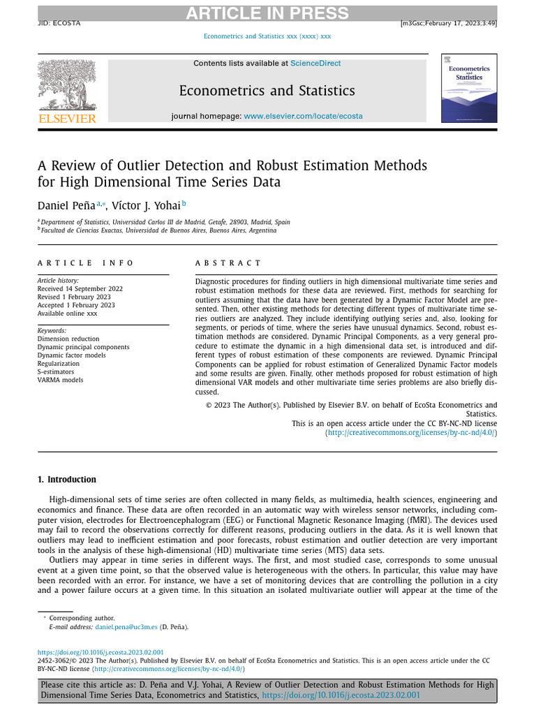 A Review of Outlier Detection and Robust Estimation Methods | PDF ...