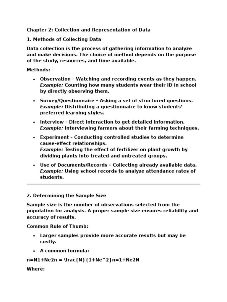 Methods in Co Ecting and Presenting Data Quiz | PDF | Sampling ...