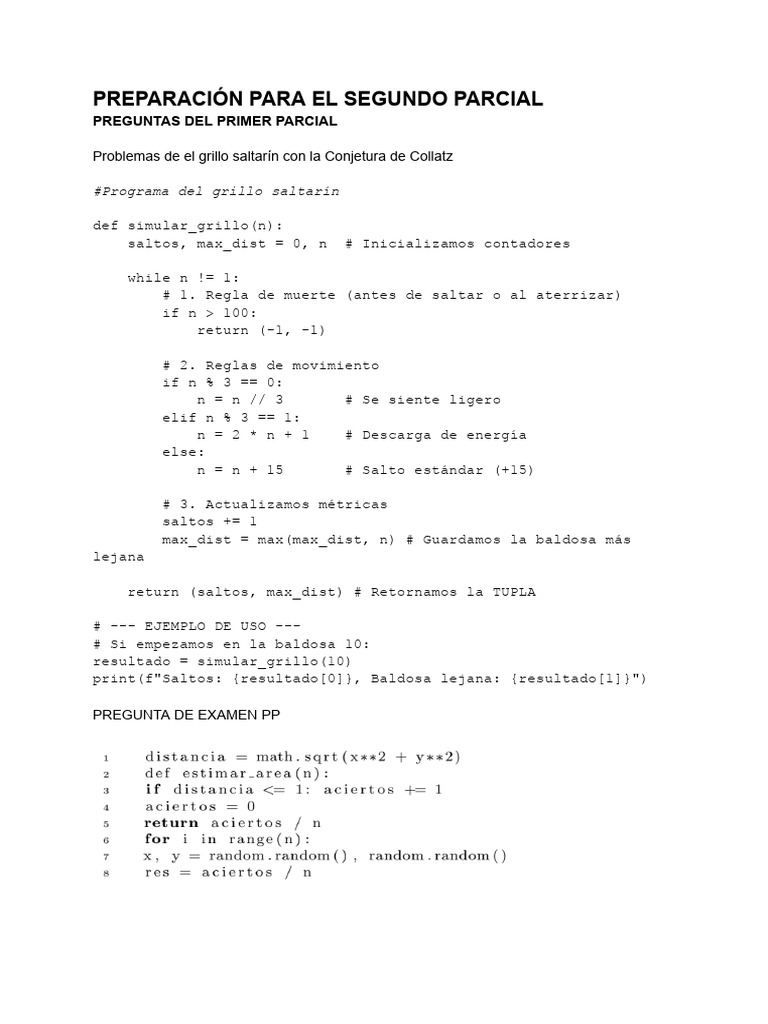 Examen Segundo Parcial | PDF | Python (lenguaje de programación ...