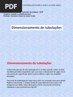 dimensionamento de tubulações