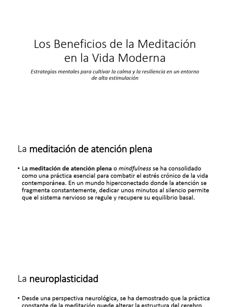 Los Beneficios de la Meditación en la Vida | PDF | Las emociones ...