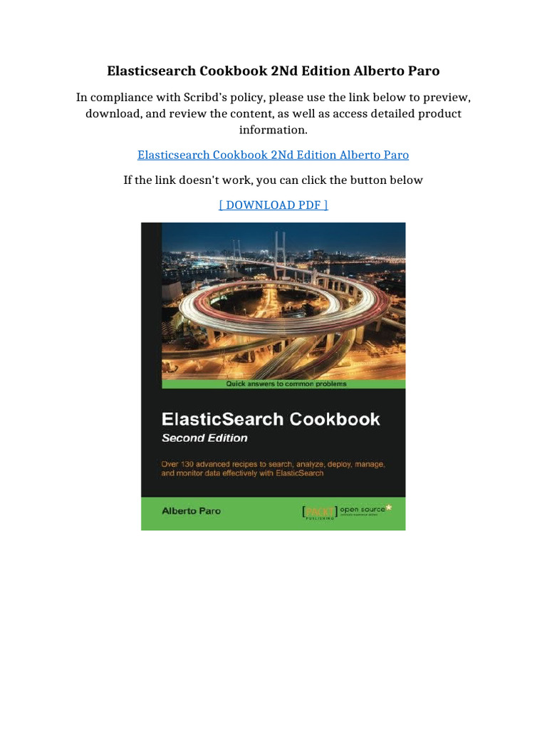 ElasticSearch Cookbook 2nd Edition Alberto Paro No Waiting Time | PDF ...