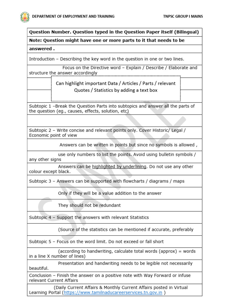 Mastering Mains Answer Writing Series Structure of The Answers 1 | PDF